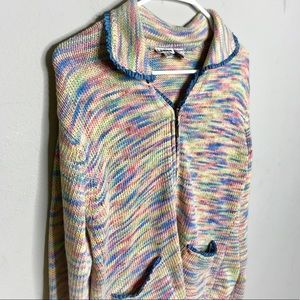 Tiny & Stu Pastel Rainbow Jacket Light Blue Ruffle Sz S